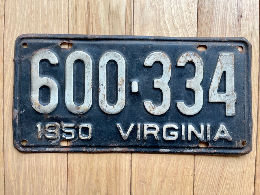 1950 Virginia License Plate