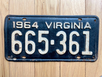 1964 Virginia License Plate