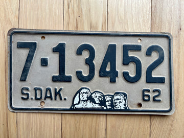 1962 South Dakota License Plate