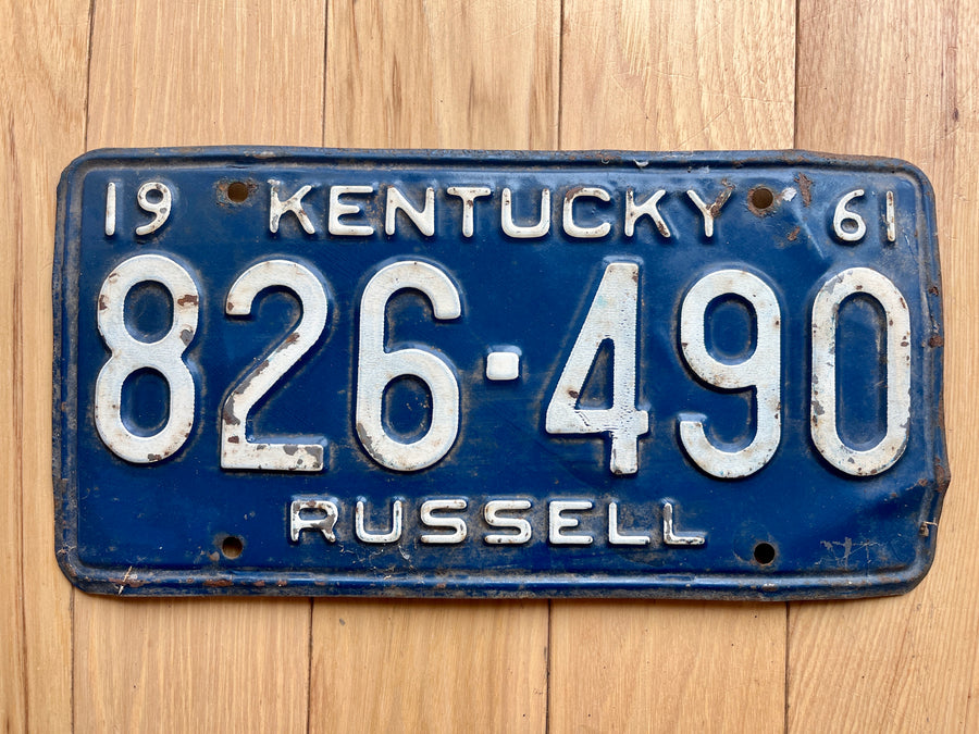 1961 Kentucky Russell County License Plate