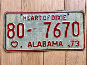 1973 Alabama License Plate