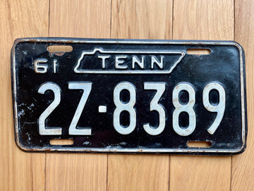 1961 Tennessee License Plate