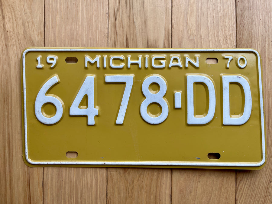 1970 Michigan License Plate