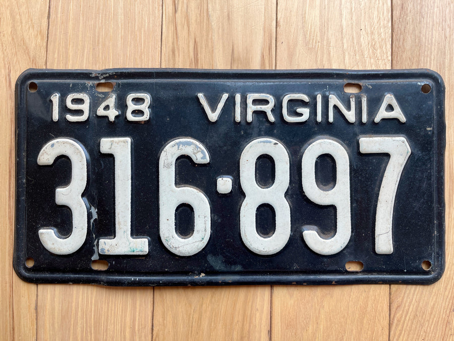 1948 Virginia License Plate