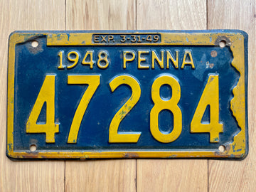 1948/49 Pennsylvania License Plate