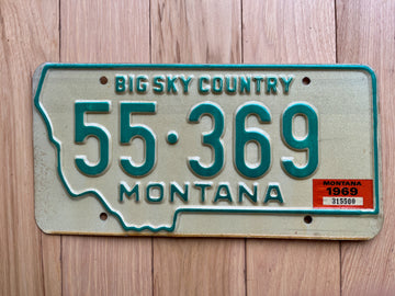 1969 Montana License Plate
