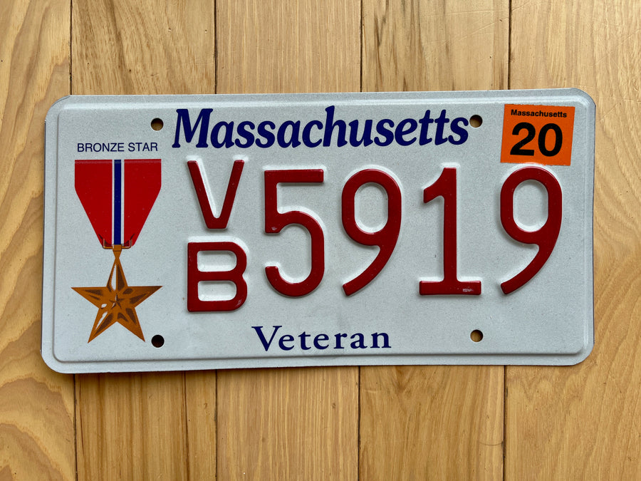 2020 Massachusetts Veteran Bronze Star License Plate