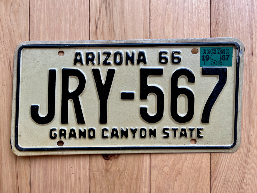 1966/67 Arizona License Plate