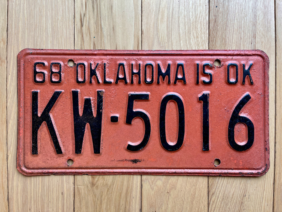 1968 Oklahoma License Plate