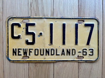 1963 Newfoundland License Plate