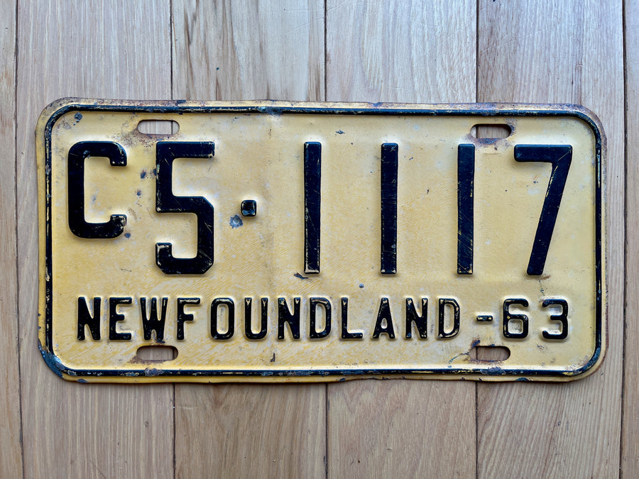 1963 Newfoundland License Plate