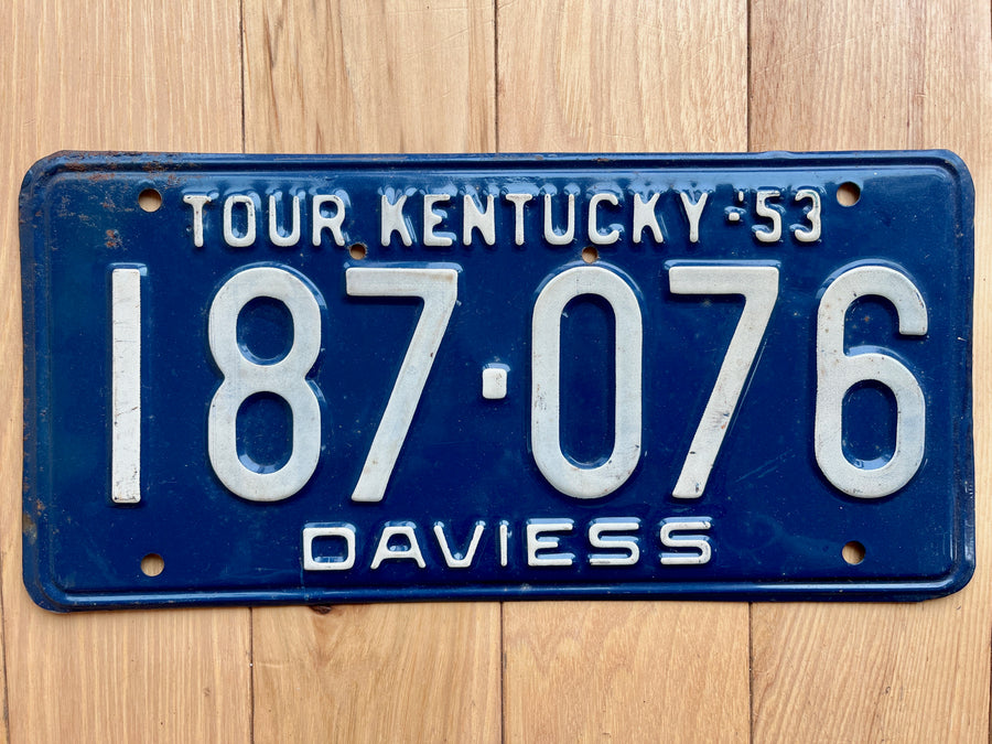 1953 Kentucky Daviess County License Plate