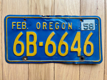 1958 Oregon License Plate