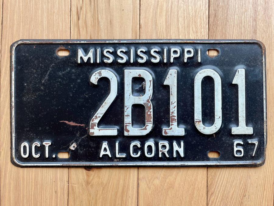 1967 Mississippi Alcorn County License Plate