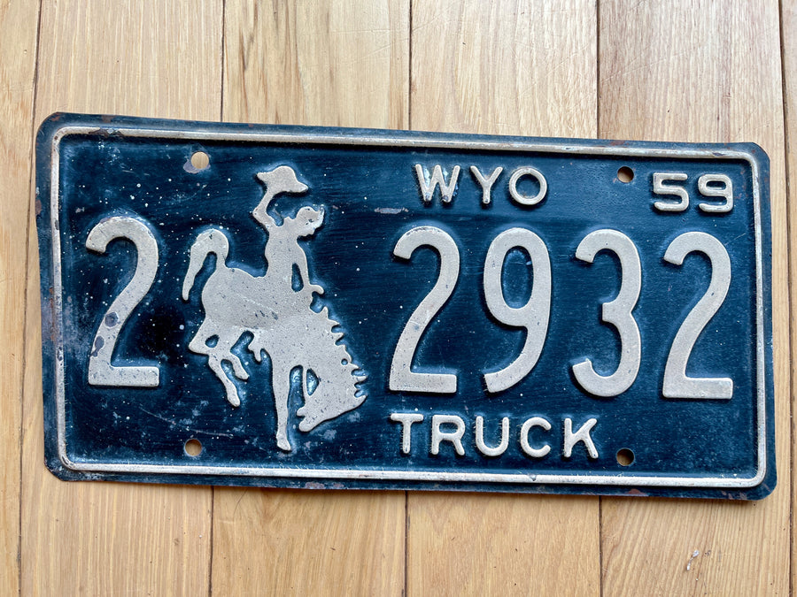 1959 Wyoming Truck License Plate