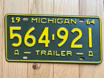 1964 Michigan Trailer License Plate
