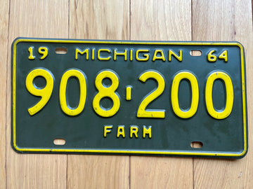 1964 Michigan Farm License Plate