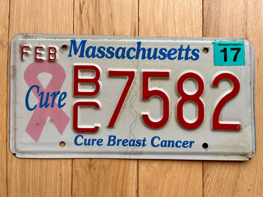 2017 Massachusetts Breast Cancer License Plate