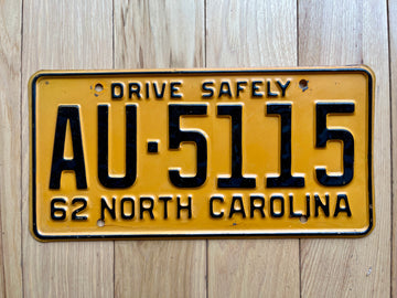 1962 North Carolina License Plate