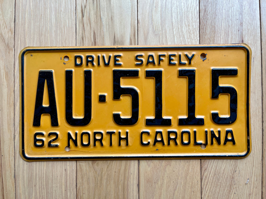 1962 North Carolina License Plate