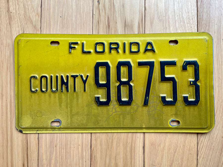 Florida County License Plate