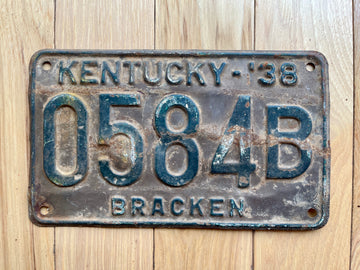 1938 Kentucky Bracken County License Plate