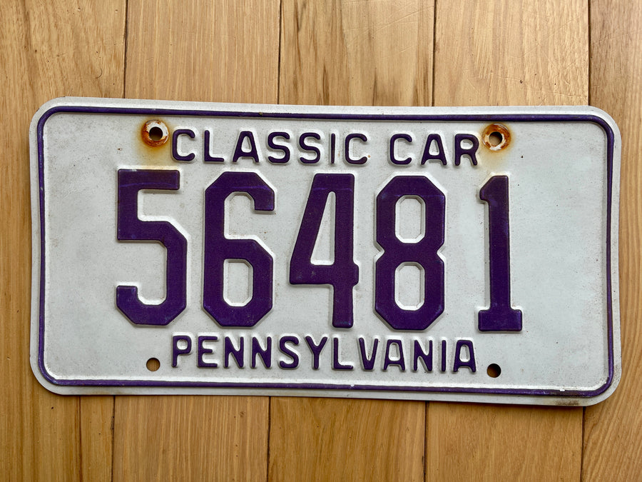 Pennsylvania Classic Car License Plate