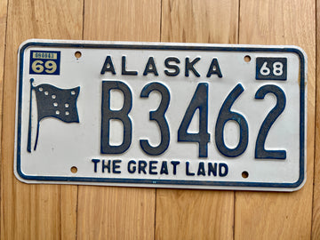 1968/69 Alaska License Plate