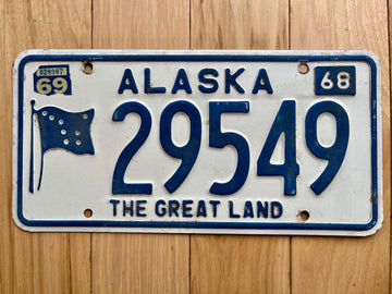 1968/69 Alaska License Plate
