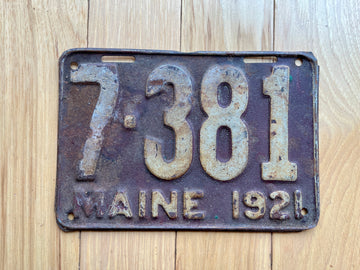 1921 Maine License Plate