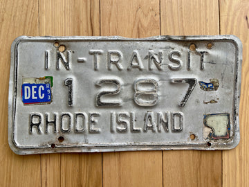 1993 Rhode Island In-Transit License Plate