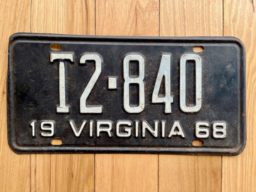1968 Virginia License Plate