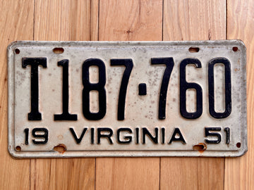 1951 Virginia License Plate