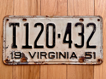 1951 Virginia License Plate
