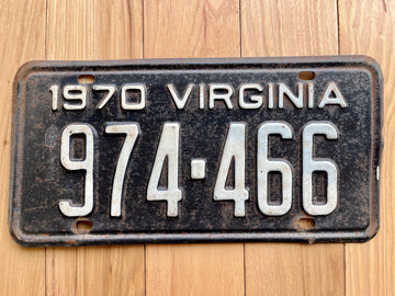 1970 Virginia License Plate