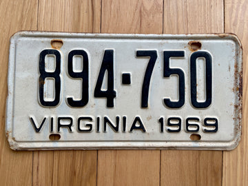 1969 Virginia License Plate