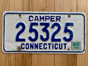 1980 Connecticut Camper License Plate