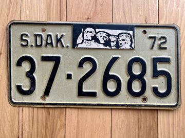 1972 South Dakota License Plate
