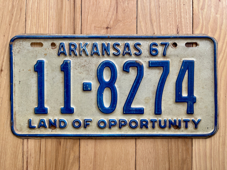 1967 Arkansas License Plate