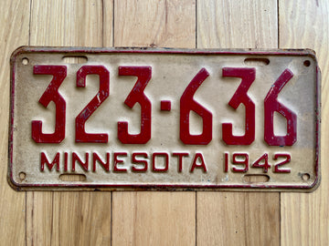 1942 Minnesota License Plate