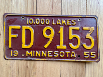 1955 Minnesota License Plate
