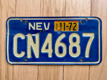 1972 Nevada License Plate