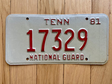 1981 Tennessee National Guard License Plate