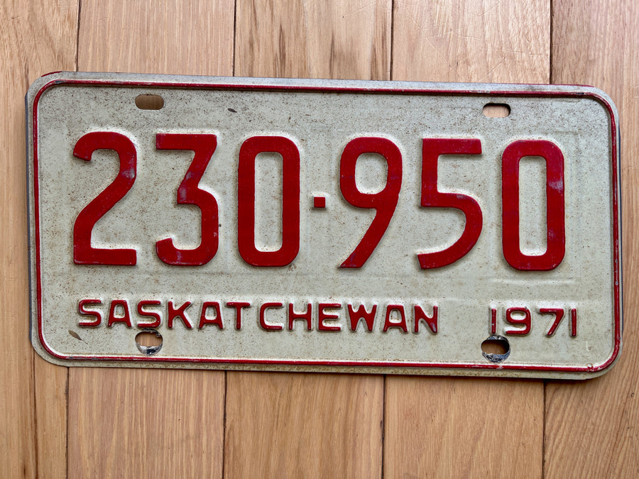1971 Saskatchewan License Plate