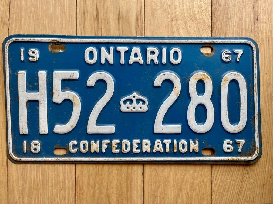 1967 Ontario Centennial License Plate