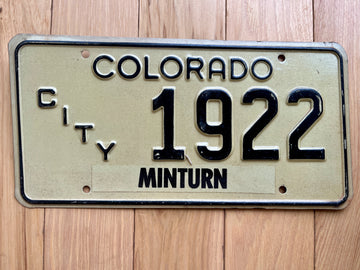 Colorado Minturn County License Plate