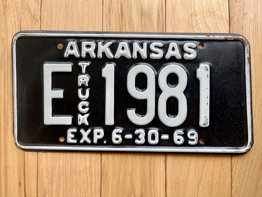 1969 Arkansas Truck License Plate