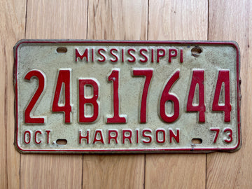1973 Mississippi Harrison License Plate