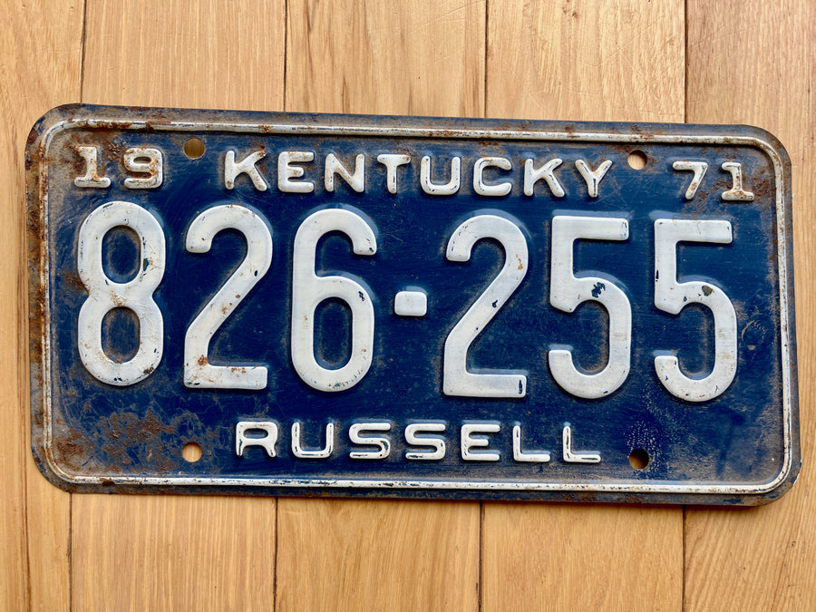 1971 Kentucky Russell County License Plate