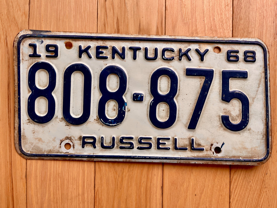 1968 Kentucky Russell County License Plate